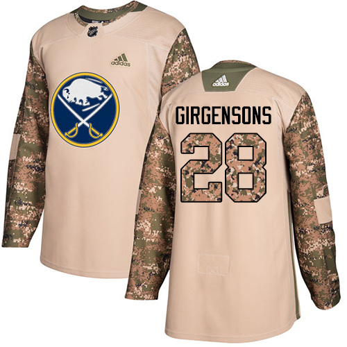 Adidas Sabres #28 Zemgus Girgensons Camo Authentic Veterans Day Stitched NHL Jersey - Click Image to Close